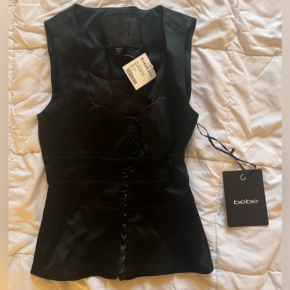 Bebe Square Neck Vest Size 2 NWT